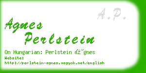 agnes perlstein business card